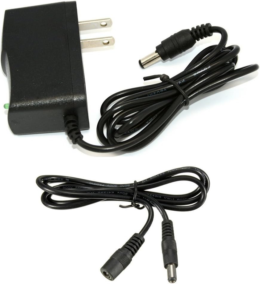 DC 9V 1A Power Supply with 5.5MM x 2.1MM Plug, Includes 3 Foot Extension Cable
