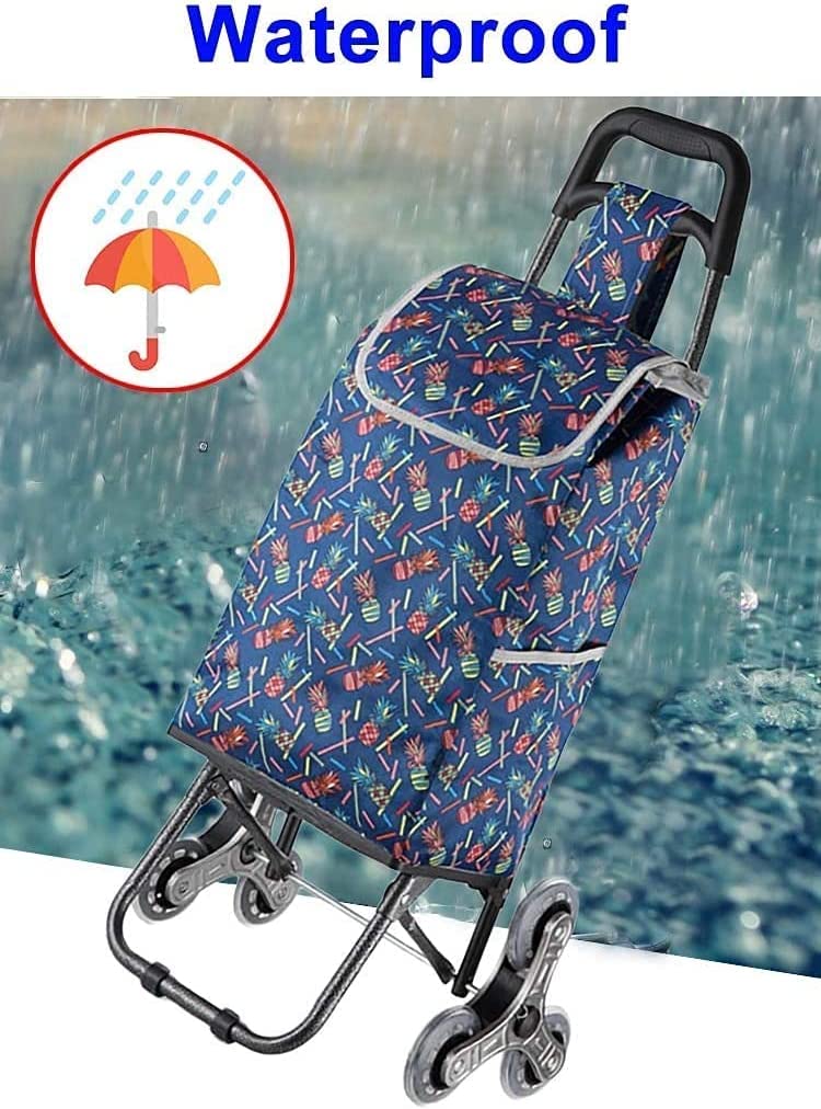 Einkaufstrolley Zusammenklappbarer Einkaufswagen Zusammenklappbarer Einkaufswagen, Treppensteigwagen Hält Bis Zu 25 Kg, Leichter Einkaufswagen Mit Rollenden 6 Rädern for Lebensmittel, Camping