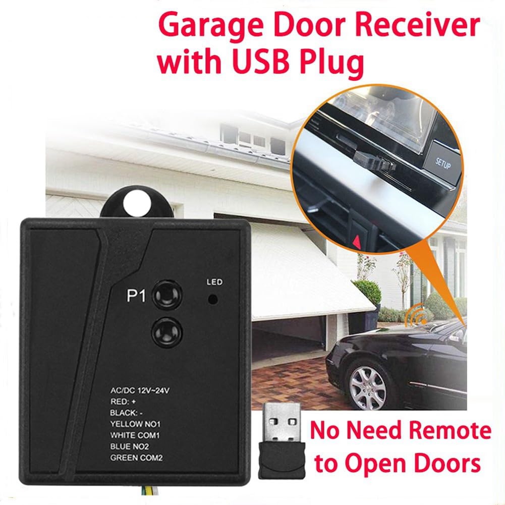 Receptor de Apertura Remota de Puerta de Garaje con Conexión Bluetooth 2.4G, Transceptor de de Control de Acceso con Puerto USB
