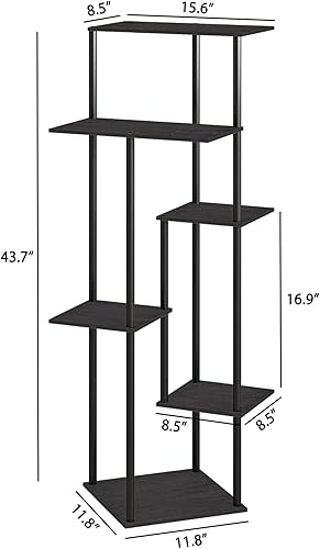 Miniatura 3 de Soporte para plantas de 6 niveles para interiores, estante alto para plantas de metal, madera múltiple, soporte para maceta para sala de estar,