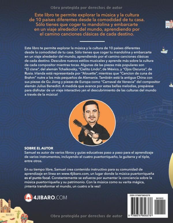 Miniatura 2 de Un Viaje Alrededor del Mundo para Mandolina Aprendiendo Canciones Clásicas de Cada Destino (Spanish Edition)