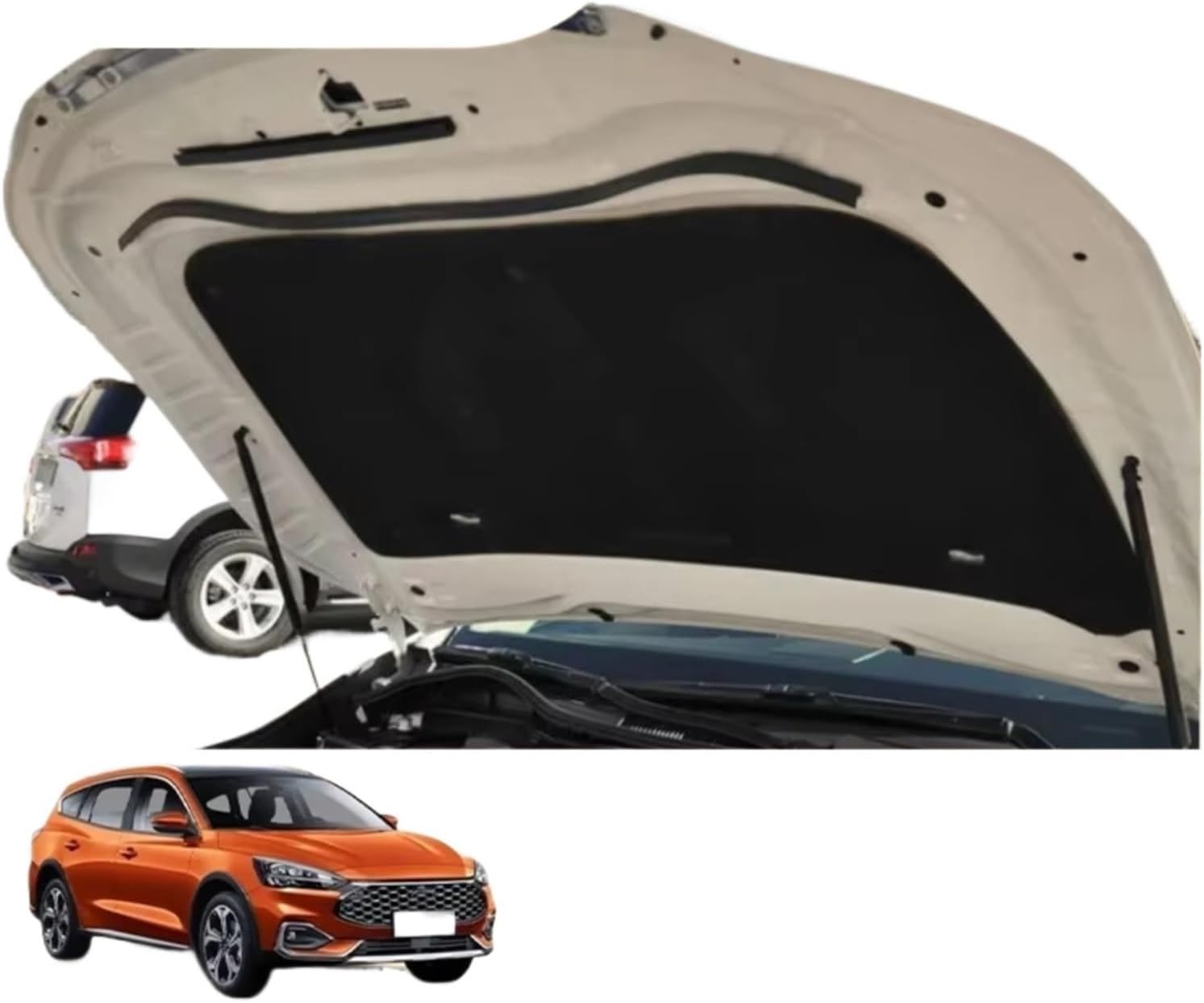車のボンネットエンジン断熱・遮音カバー Compatible With Ford For Focus C519 SA ST 2019
