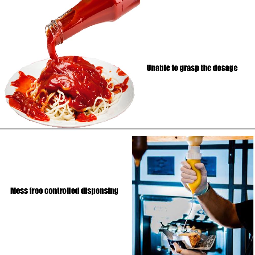 Bottiglie di ketchup, sistema di erogazione per salse ricaricabili, adatte per prodotti alimentari come salse come pomodoro, senape, salsa marrone e marmellate (Y, 3,5 l)