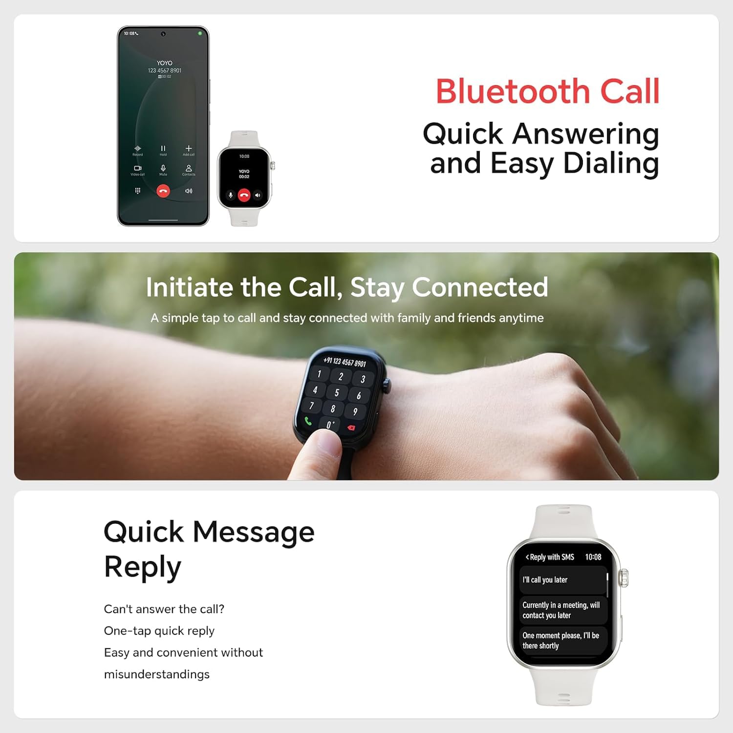 HONOR CHOICE Watch 2i, Bluetooth Calling Smart Watch, AMOLED da 1,85 pollici,14 Giorni di Standy, Spo2, 1ATM, IP68, Compatibile con Android e iOS, Bianco