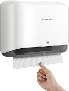 modunful Paper Towel Dispenser Wall Mounted Papierhandtuchspender Ohne Bohren zur Wandmontage, Handtuchspender für Z/V-Falz M Gefaltet Papierhandtücher Papierhandtuchhalter für Bad Weiß
