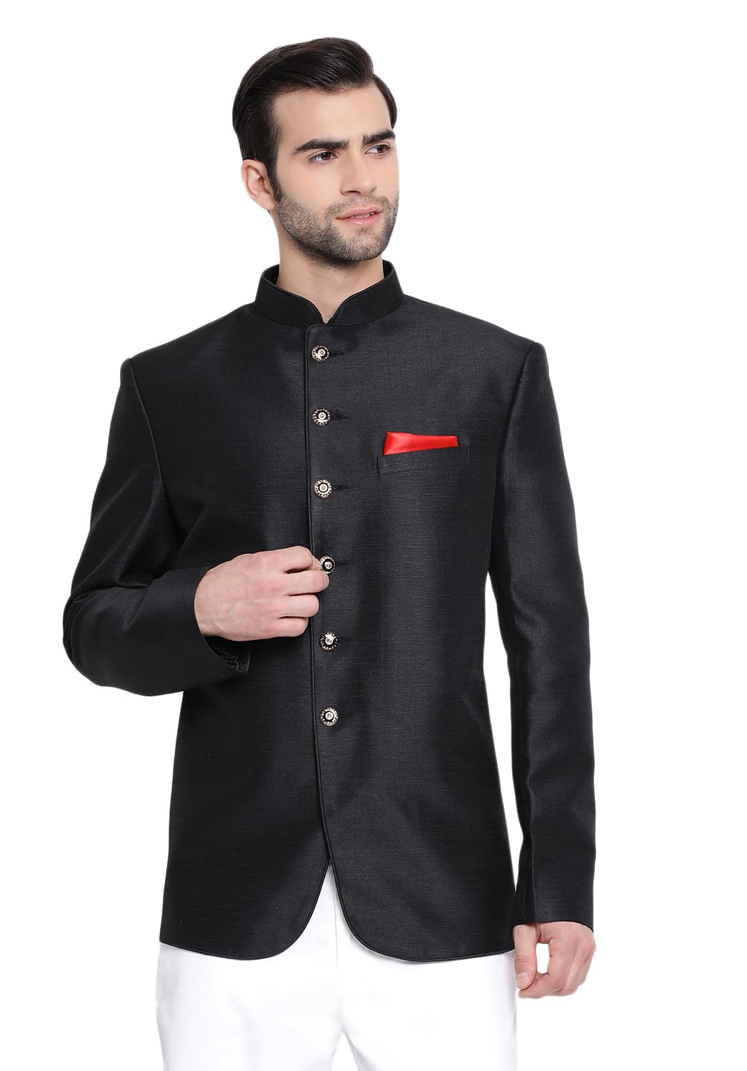 vastramay Silk Blend Men's Jodhpuri Standard Length Blazer-picture-33