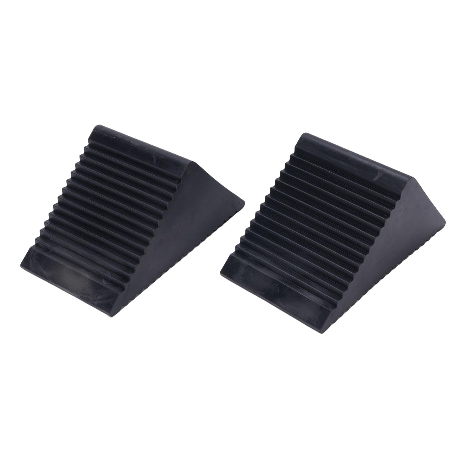 Rubber Wheel Chocks, 2PCS 5x3x2-1/2in Mini Wheel Stoppers for ATVs, Riding Lawnmowers and Gas Powered Scooters, Non Slip, Universal Application, Black