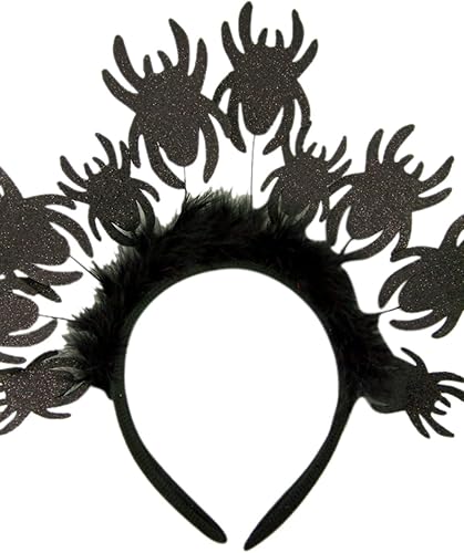 Miniatura 4 de Needzo Accesorio de disfraz de araña negra con purpurina, 10 pulgadas, Negro -