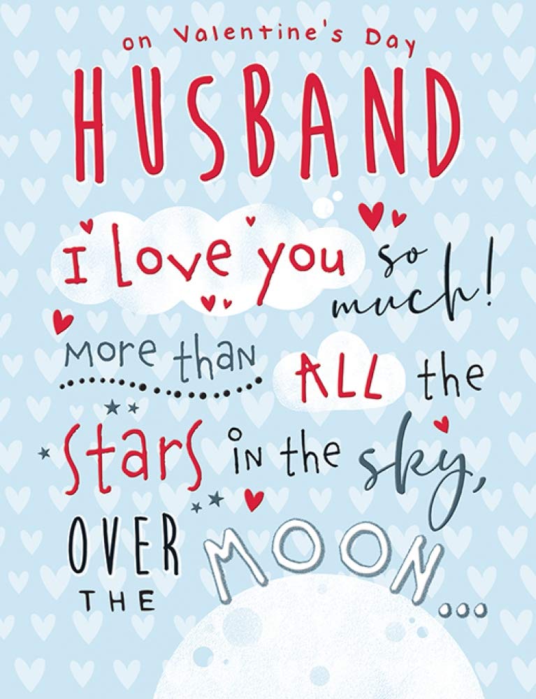 Modern Type Valentines Card Husband - 8 X 6 Inches - View #6