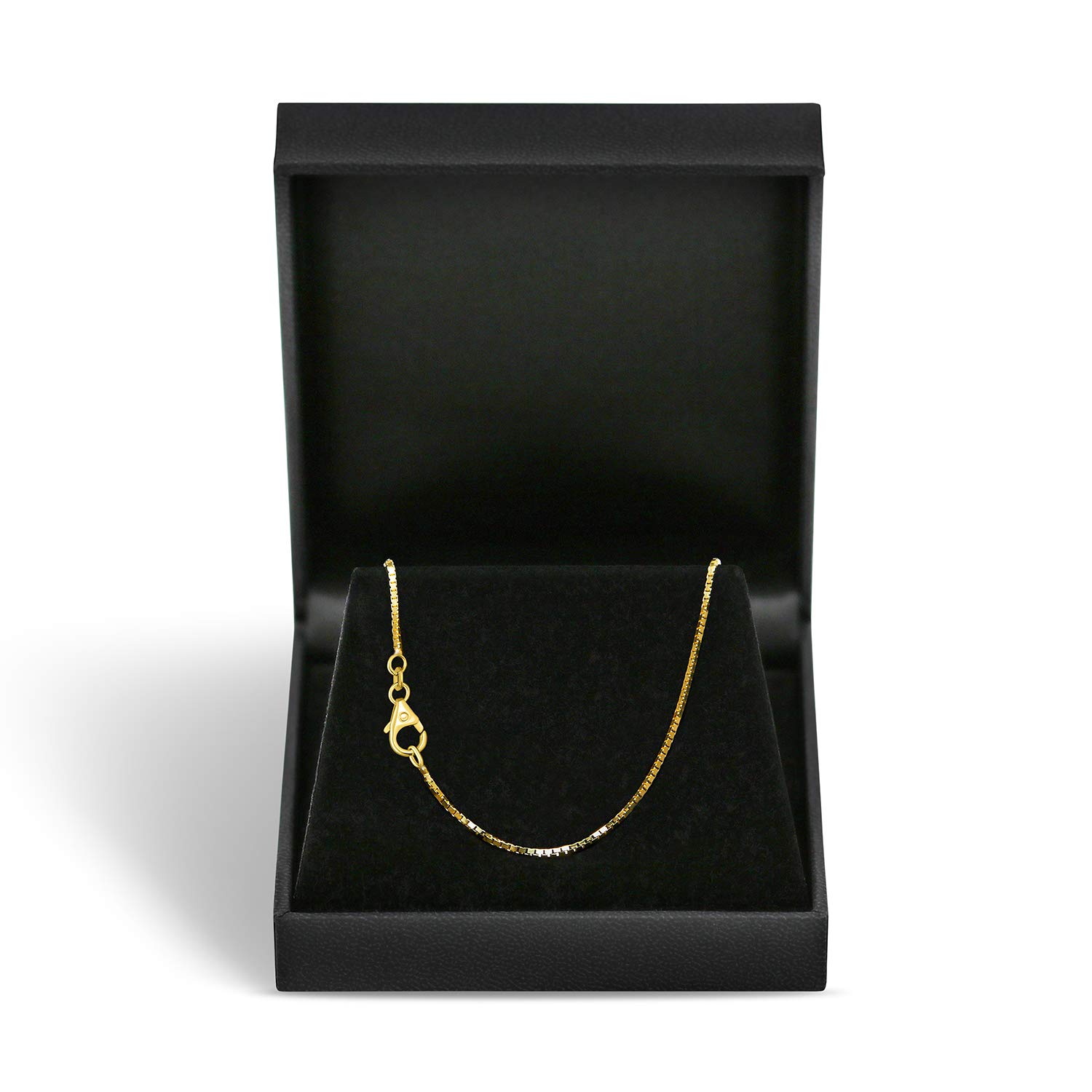 EDELIND 14K Cadena Caja/Cadena Veneciana Fina 0.8 mm I Oro Amarillo 585 I Collar Cadena Unisex de Oro Macizo para Mujer Hombre de 36 a 60 cm I Caja de Regalo de joyería