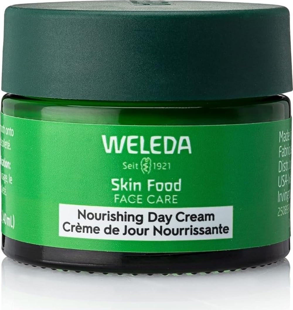 Weleda Skin Food Face Care Pflegende Tagescreme, 300 ml, pflanzenreiche Feuchtigkeitscreme mit Olivenblatt-, Squalan- und Kamillenextrakt