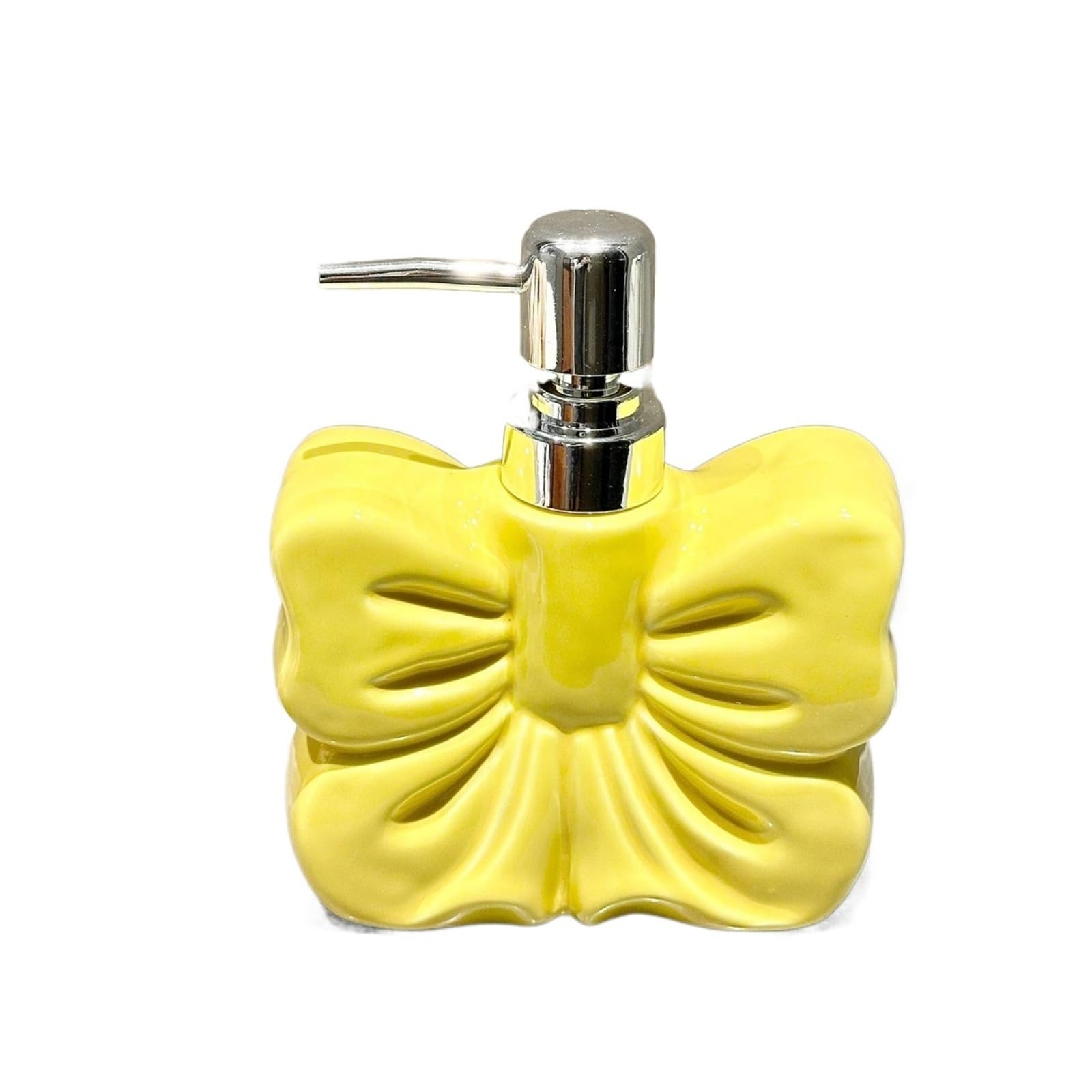 Ceramic Soap Dispenser Bowknot Hand Sanitizer Bottle Ceramic Toilet Lotion Bath Gel Shampoo Pressure Sub Empty(Color 2)