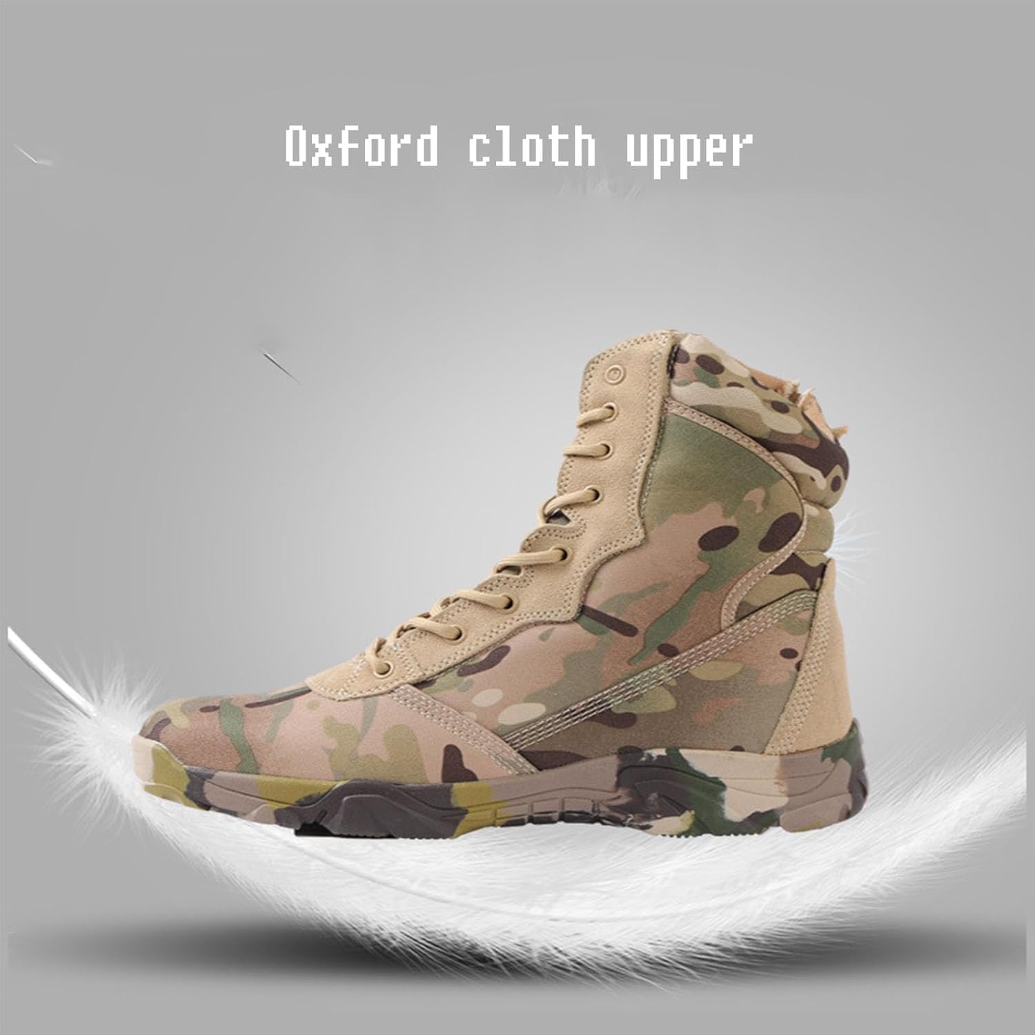 Men's Military Tactical Boot Lightweight Comfortable Boots for Work All Day Side Zipper Motorcycle Combat Hiking Boots