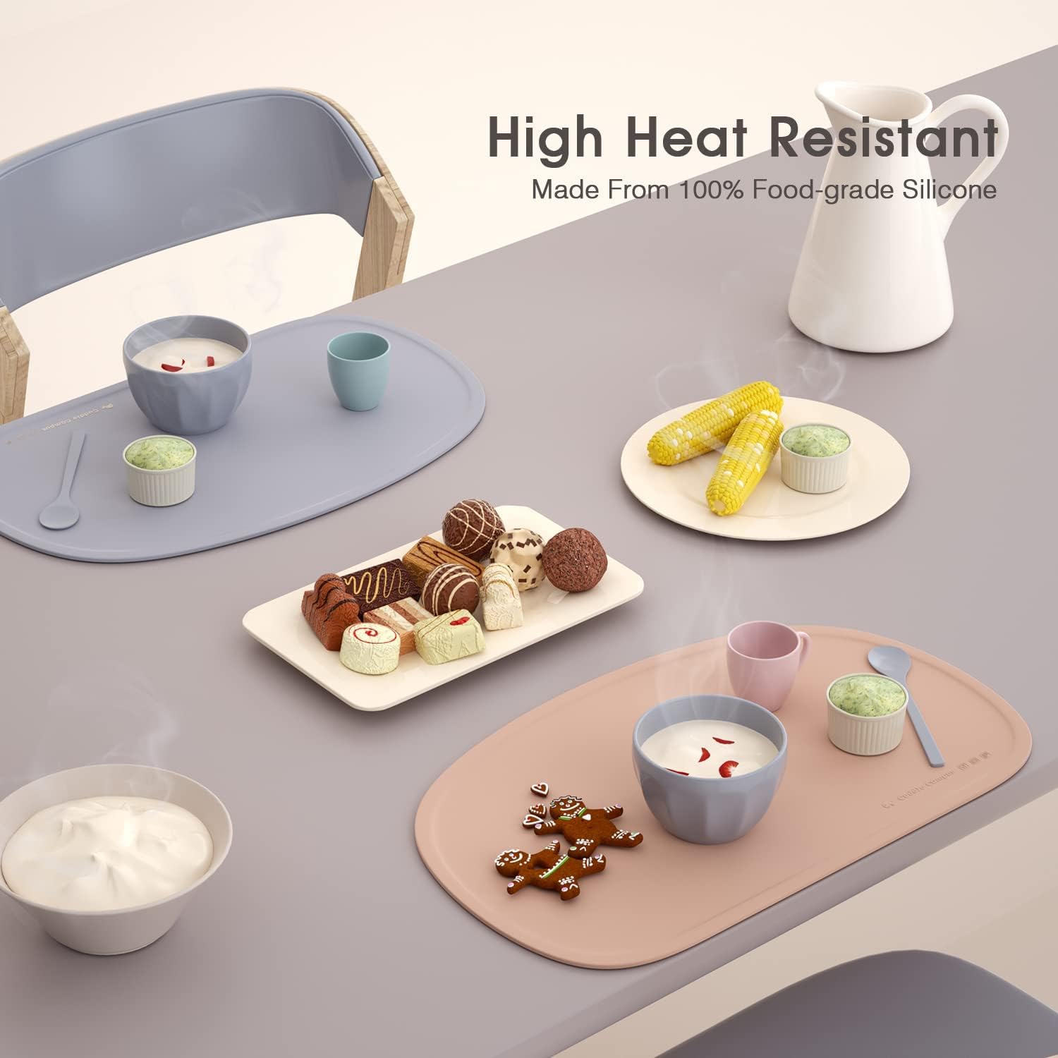 Cuddle Campus Silicone Placemat with Raised Edges for Kids,Toddlers,Babies, Non-Slip Table Setting Placemat for Dining,Come with String for Storage image 3