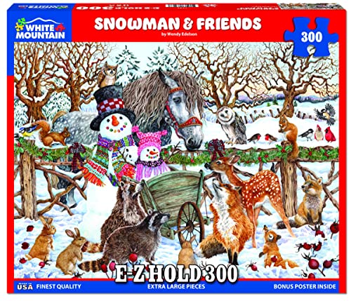 White Mountain 1757PZ Snowman & Friends Large 300 Piece Jigsaw Puzzles Winter Puzzle thumb #1