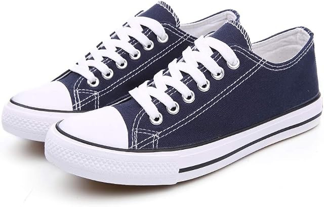Women's Canvas Low Top Sneakers Lace Up Casual Fashion Shoes