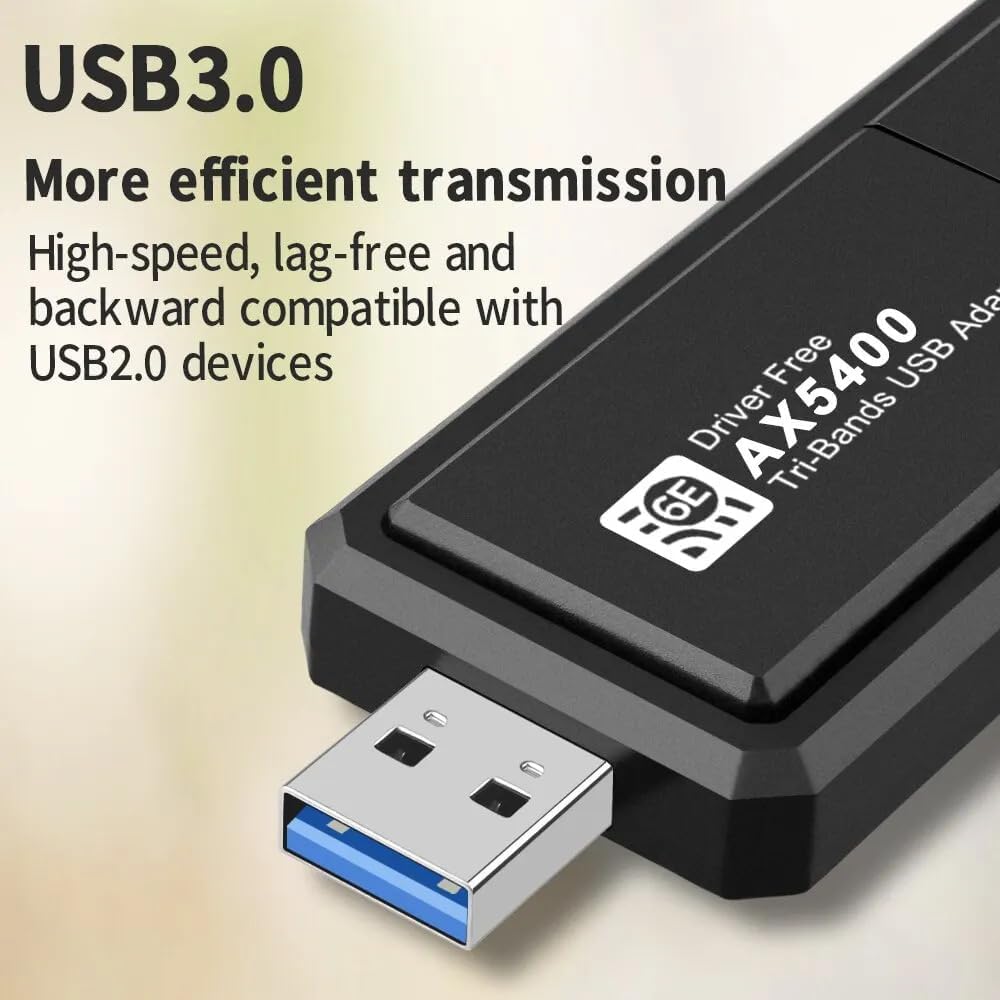 Adattatore WiFi 6E AX5400 USB 3.0 - Tripla Banda 6GHz Per PC E Laptop - Foto 11