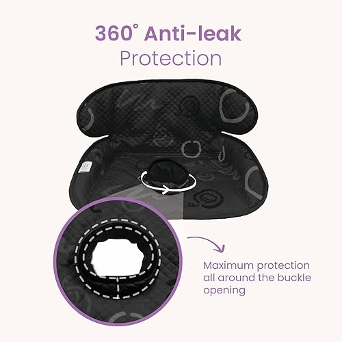 Miniatura 3 de Paquete de 2 almohadillas negras para asiento de coche y cochecito impermeable para entrenamiento de orinal para niños pequeños y bebés, lavable a