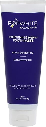 Popwhite pasta dental natural para blanqueamiento de dientes, fórmula botánica para blanqueamiento de dientes seguro y gradual en el hogar, pasta