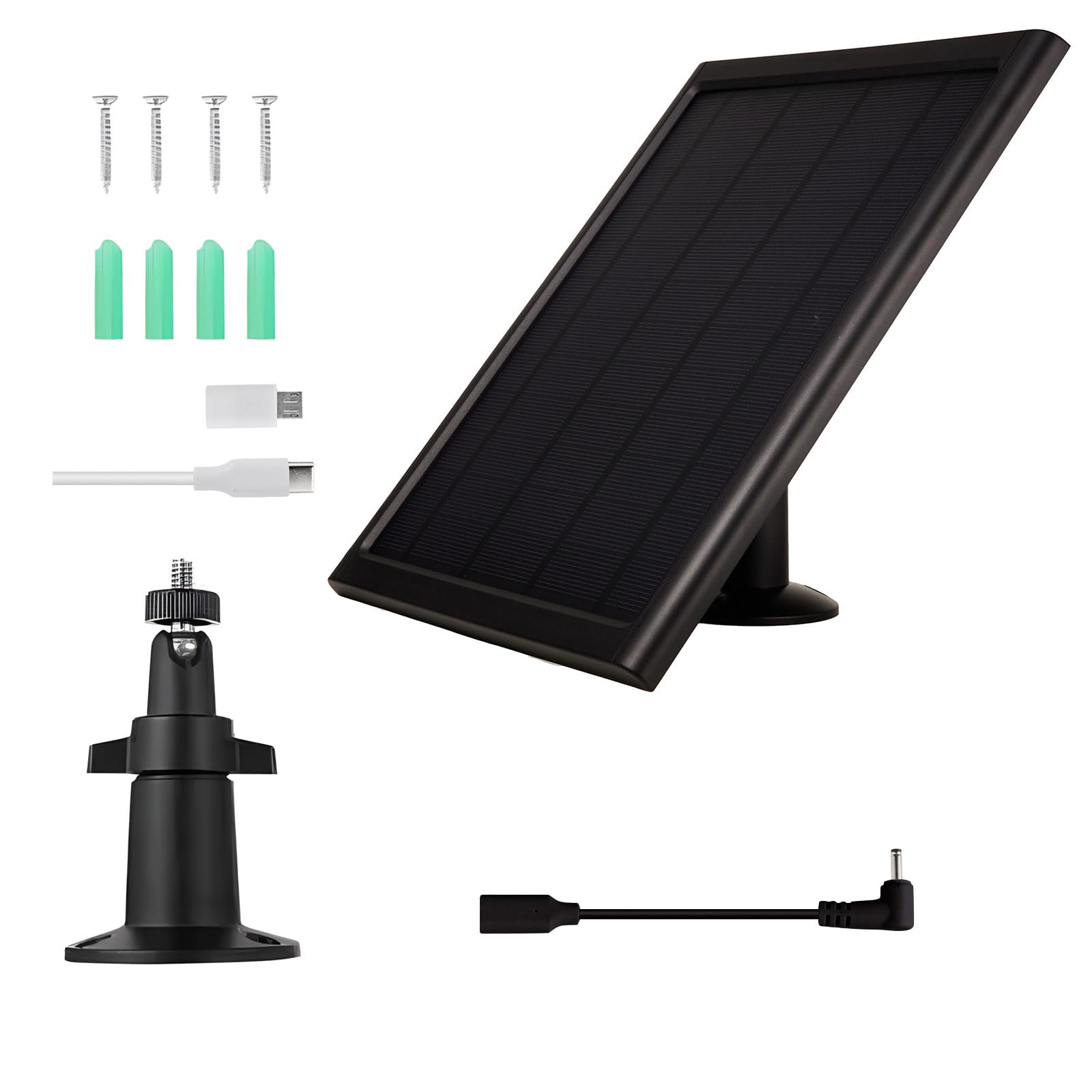 Elnwnnkc Black (Pack Of 1) Efficient Photovoltaic Supply 8W5v Camera Power Easy Setup Remote Areas Solar