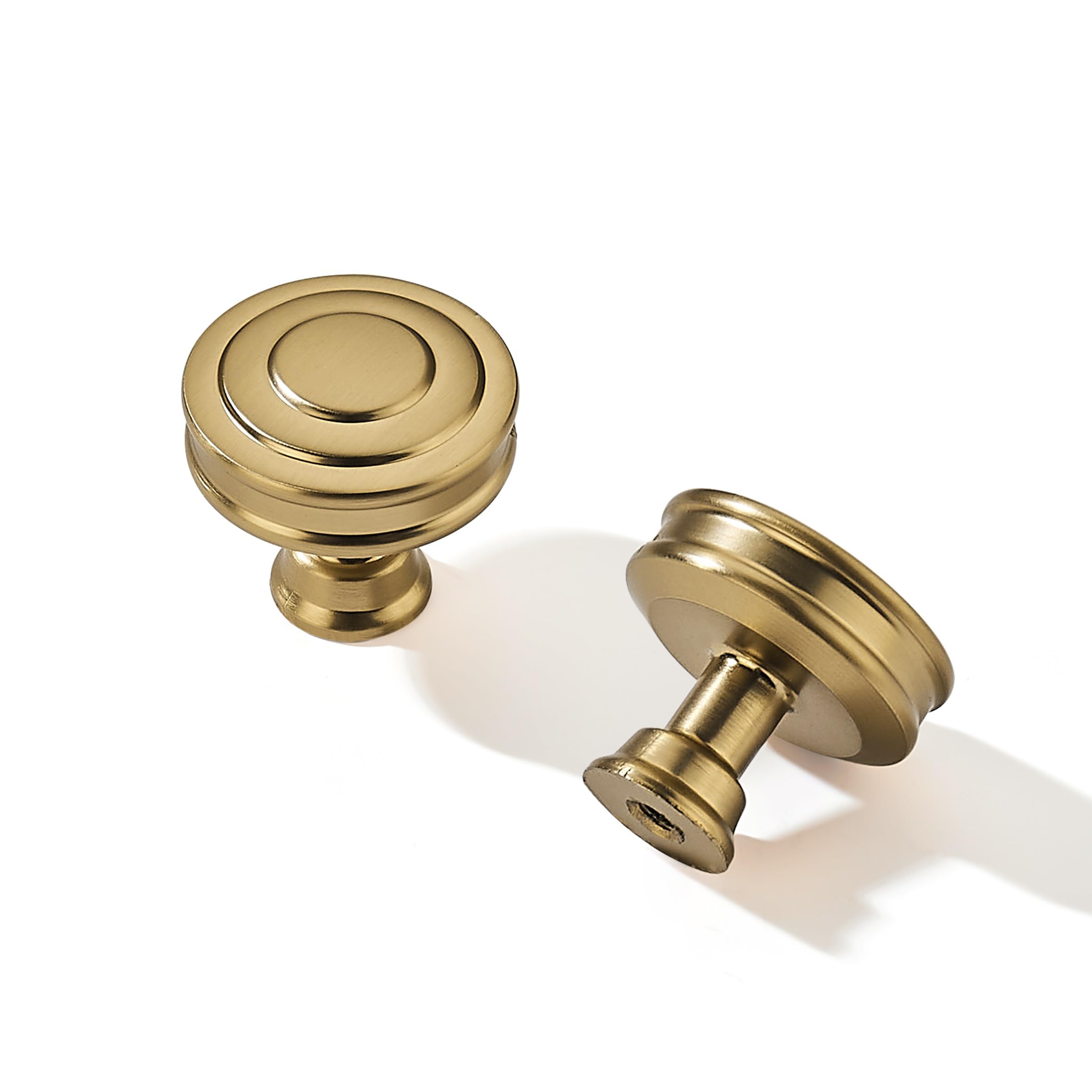 khtumeware 20 Pack 1-1/4 Inch(32mm) Champagne Bronze Round Cabinet Knobs Heavy Duty Soild Satin Brass Cabinet Knobs Kitchen Cabinet Hardware for