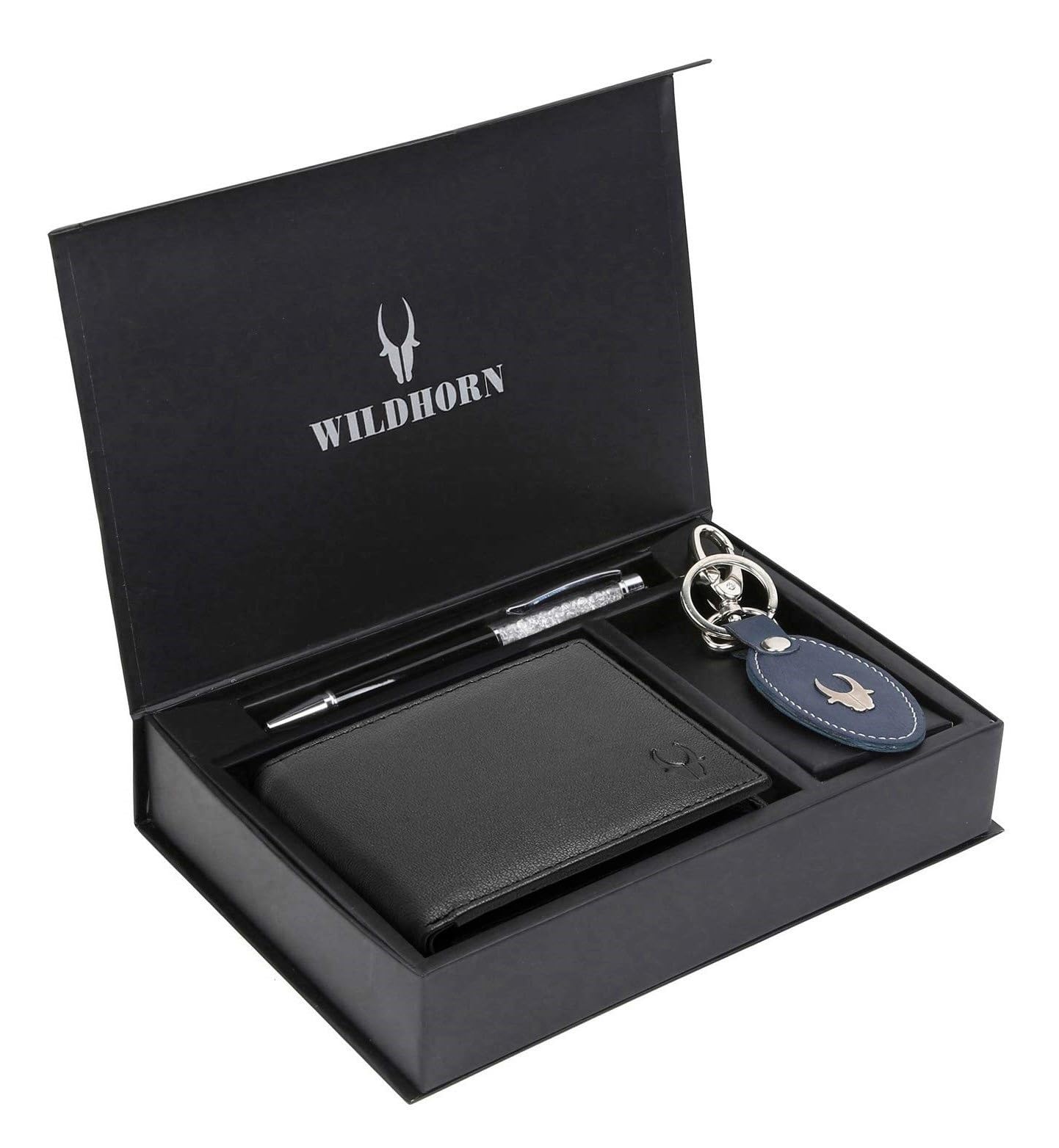 WildHorn Gift Hamper for Men I Leather Wallet, Keychain & Pen Combo Gift Set I Gift for Friend, Boyfriend,Husband,Father, Son etc, Multicolour