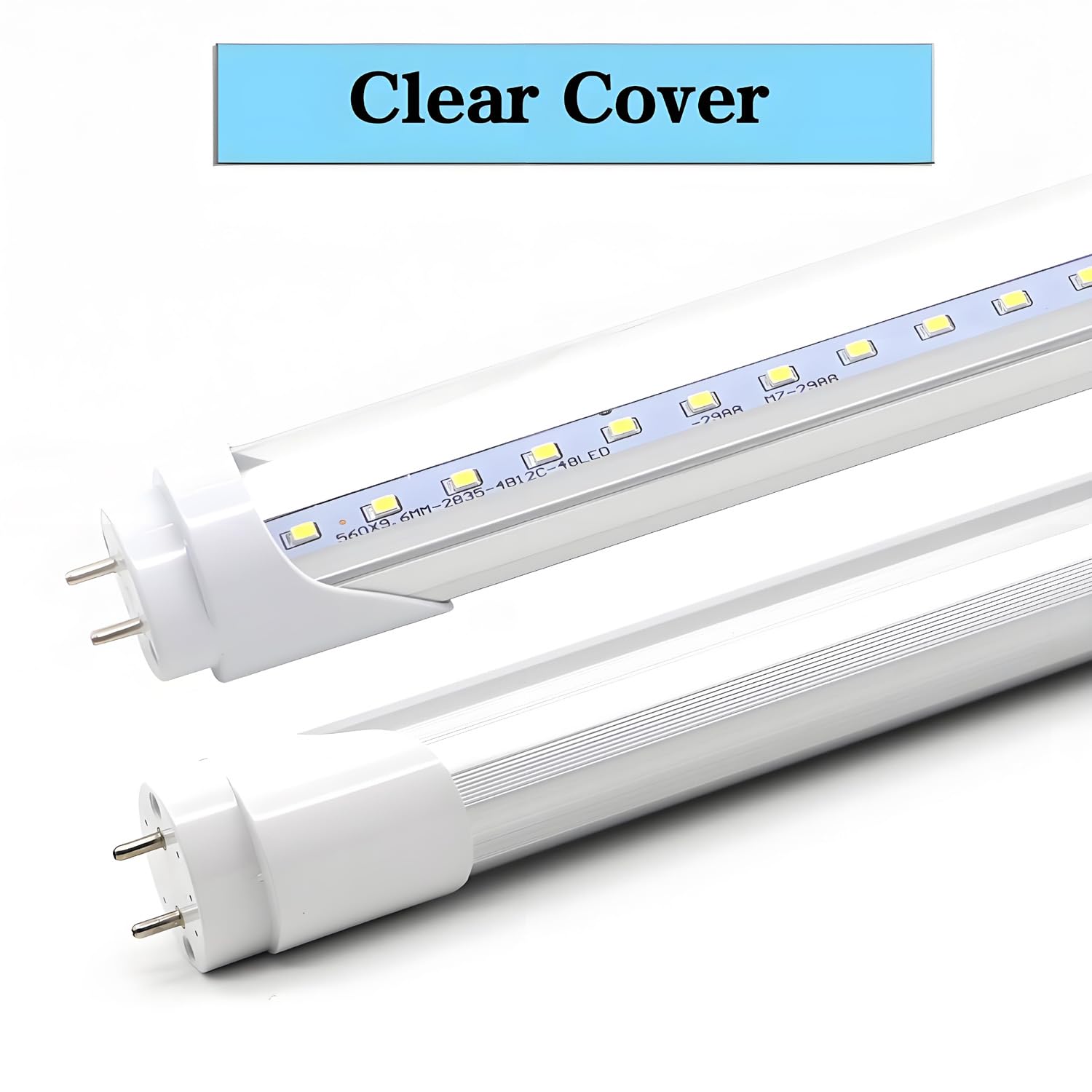 Tubo de luz LED T8 T10 T12 de 2 pies, repuesto de tubo fluorescente LED de 8 W, 24 pulgadas, equivalente a 20 W, 1120 lm, 6500 K blanco frío, derivación de balasto, cubierta transparente