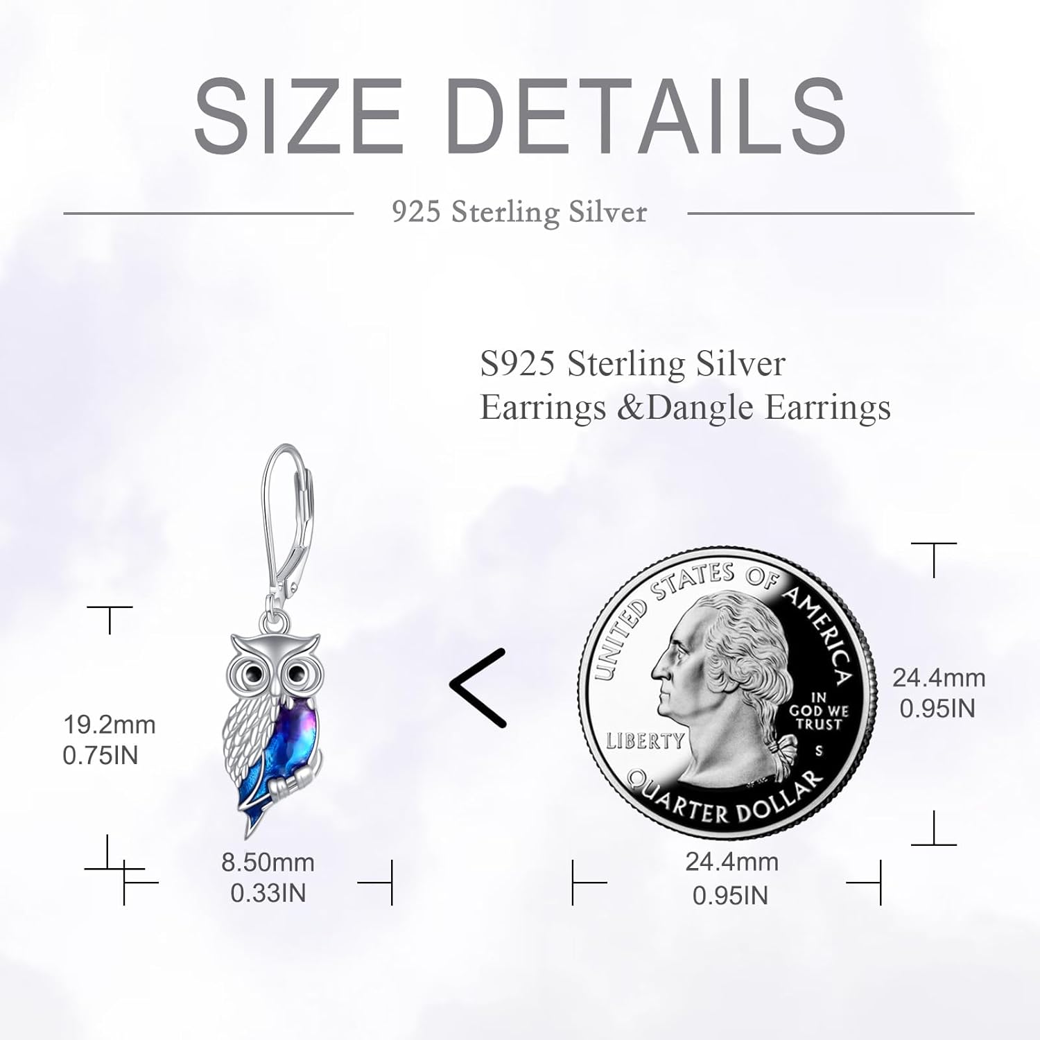 Flamingo/Dragonfly/Infinity/Sunflower/Owl Dangle Earrings 925 Sterling Silver French Clasp Earrings Gift for Girls - Image 5