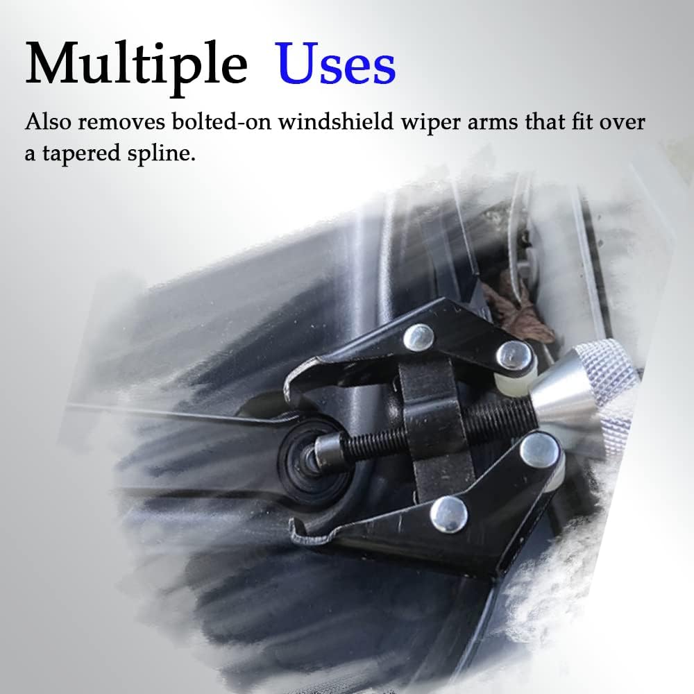 Battery Terminal and Wiper Arm Puller, Heavy Duty Arm Bearing Puller Remover, Adjustable Windshield Wiper Arm Removal Tool, Universal Automotive Repair Kit for Most Cars