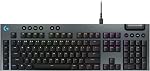 Logitech G915 X Low-Profile Wired Mechanical Gaming Keyboard, Double-Shot PBT Keycaps, Fully Programmable Keys, RGB Lighting, Aluminum Finish, GL Red Linear Switches - PC/Mac (Renewed)