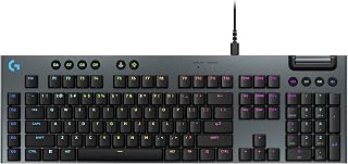 Logitech G915 X Wired Mechanical Gaming Keyboard - Low-Profile GL Linear Switches, RGB LIGHTSYNC, PBT Keycaps, Full-Size PC/Mac, Aluminum Black