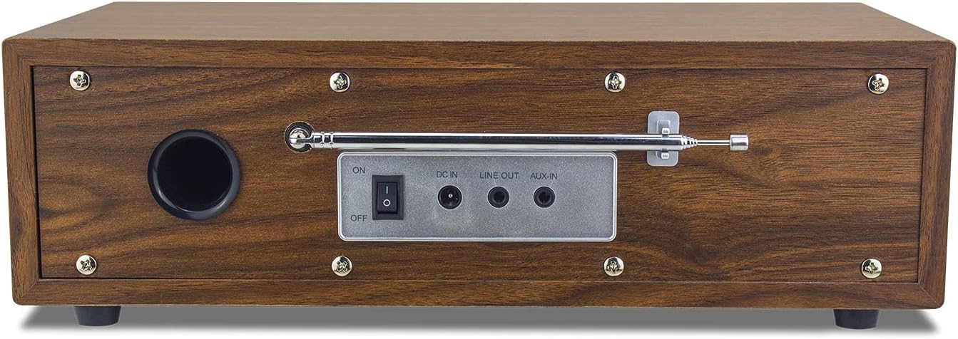 Ocean Digital WR-800 FM Wi-Fi Internet Radio Alarm Clock Stereo Speakers Micro SD Line Out Aux in 30,000+ Stations Stress Relief Relaxation Sleep Aid 2.8" Color Display Wooden Casing