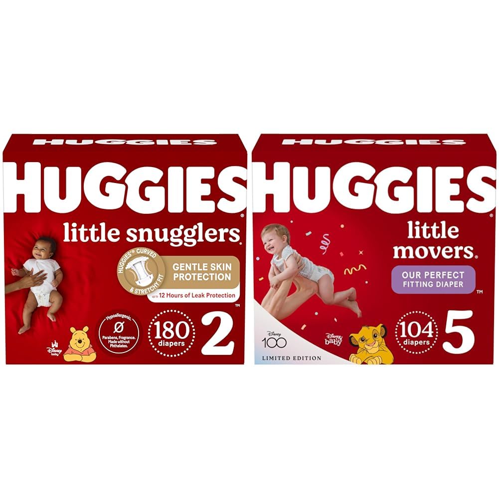 HUGGIES Diapers Size 2 Huggies Little Snugglers Disposable Baby
