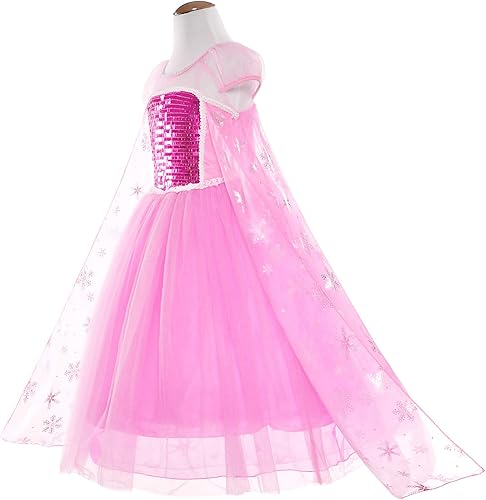 Miniatura 4 de Party Chili - Disfraz de princesa para fiestas de cumpleaños para niñas pequeñas con corona, maza, guantes y accesorios para niñas de 3 a 12 años