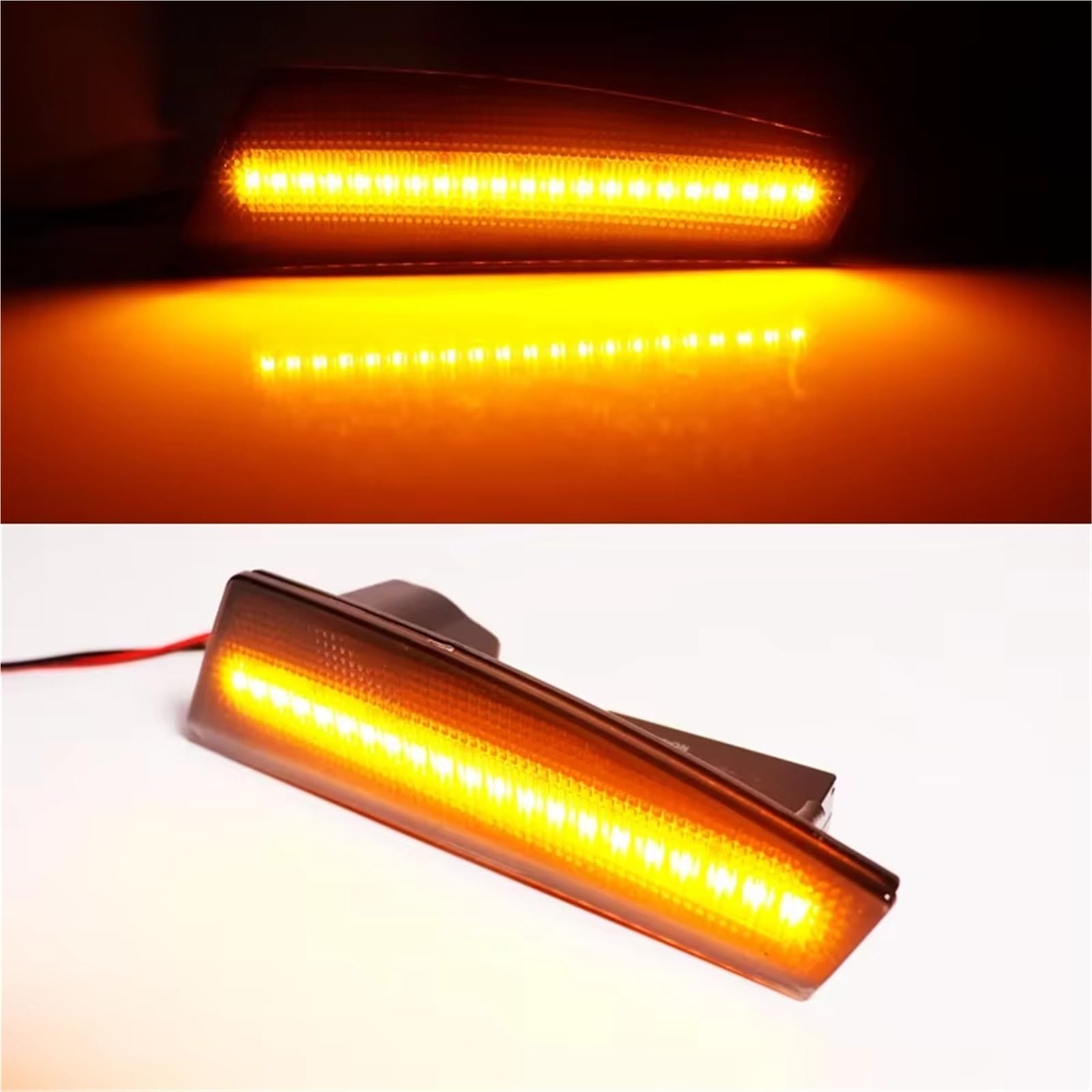 Indicatore di Direzione Per Jeep Per Liberty 2008-2012 Auto Anteriore Indicatore Laterale Indicatori Direzione Luci Parcheggio Ambra LED Bianco 12V Luci di Posizione(Clear Lens Amber)