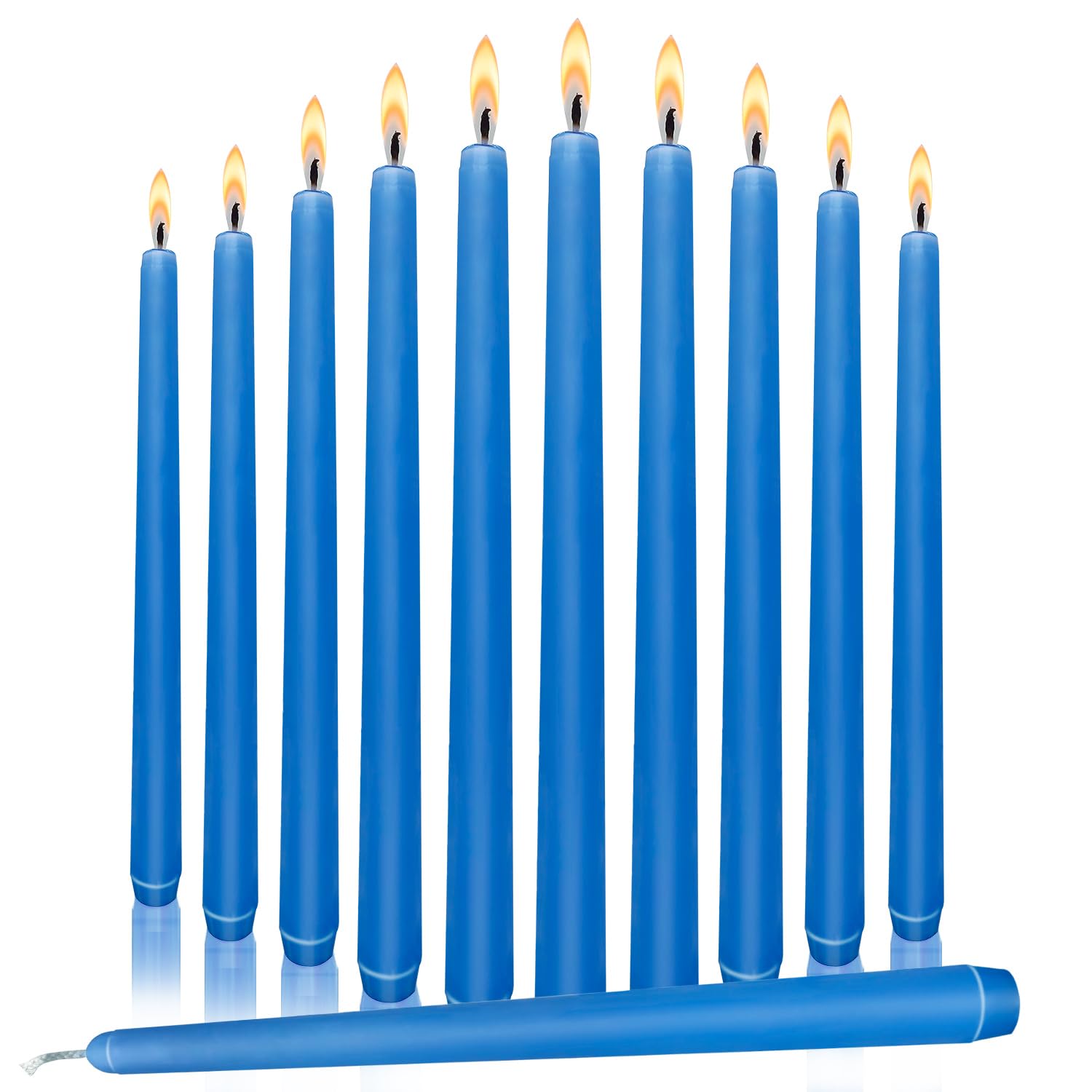 10 inch Taper Candles Set of 12, Dripless&Smokeless Taper Candles, Non-Toxic Candlesticks Perfect as Dinner Candles and Household Candles, Sky Blue Candle