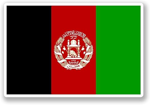 Calcomanía de vinilo con la bandera de Afganistán para laptop para parachoques de automóvil, equipaje de viaje, letrero divertido de 5 pulgadas