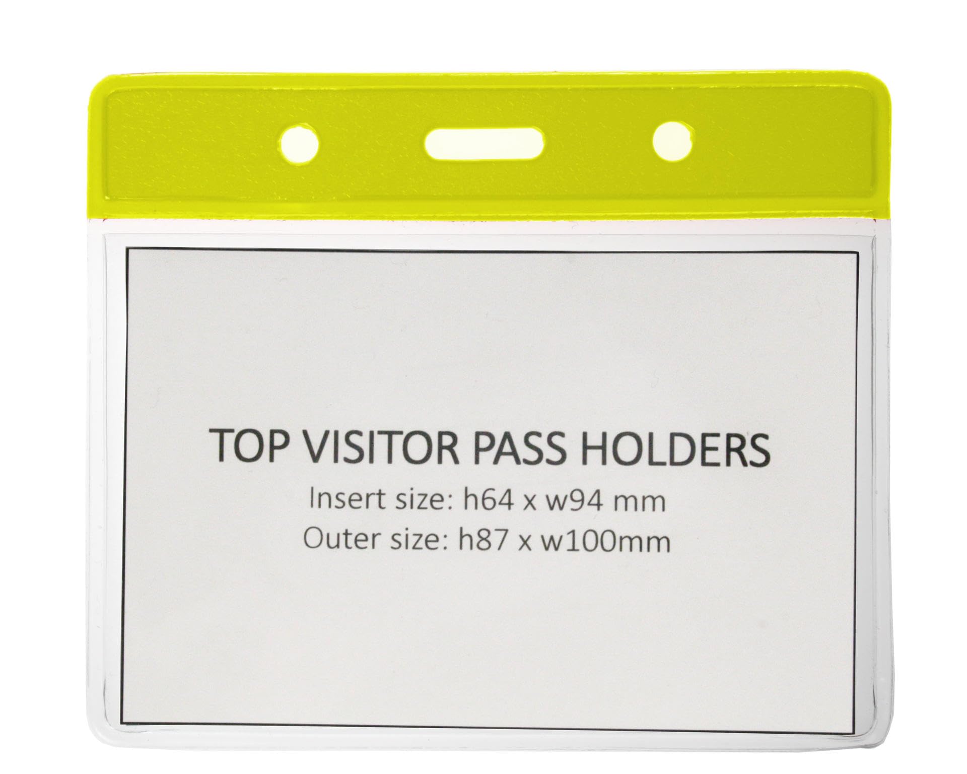 Customcard Ltd ID Badge Pocket Plastic Vinyl Wallet Pouch 60x90mm, Yellow Header, Flexible, Full Coverage Card Holder - Image 2