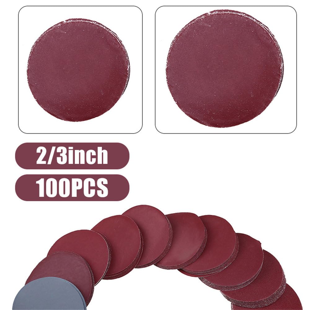 Discos de Lijado (100 Unidades, 50/75 mm, Grano 800-3000), Redondos, abrasivos, para Banda de Lijado, Almohadilla de Pulido para Taladro, Amoladora, Herramienta rotativa,