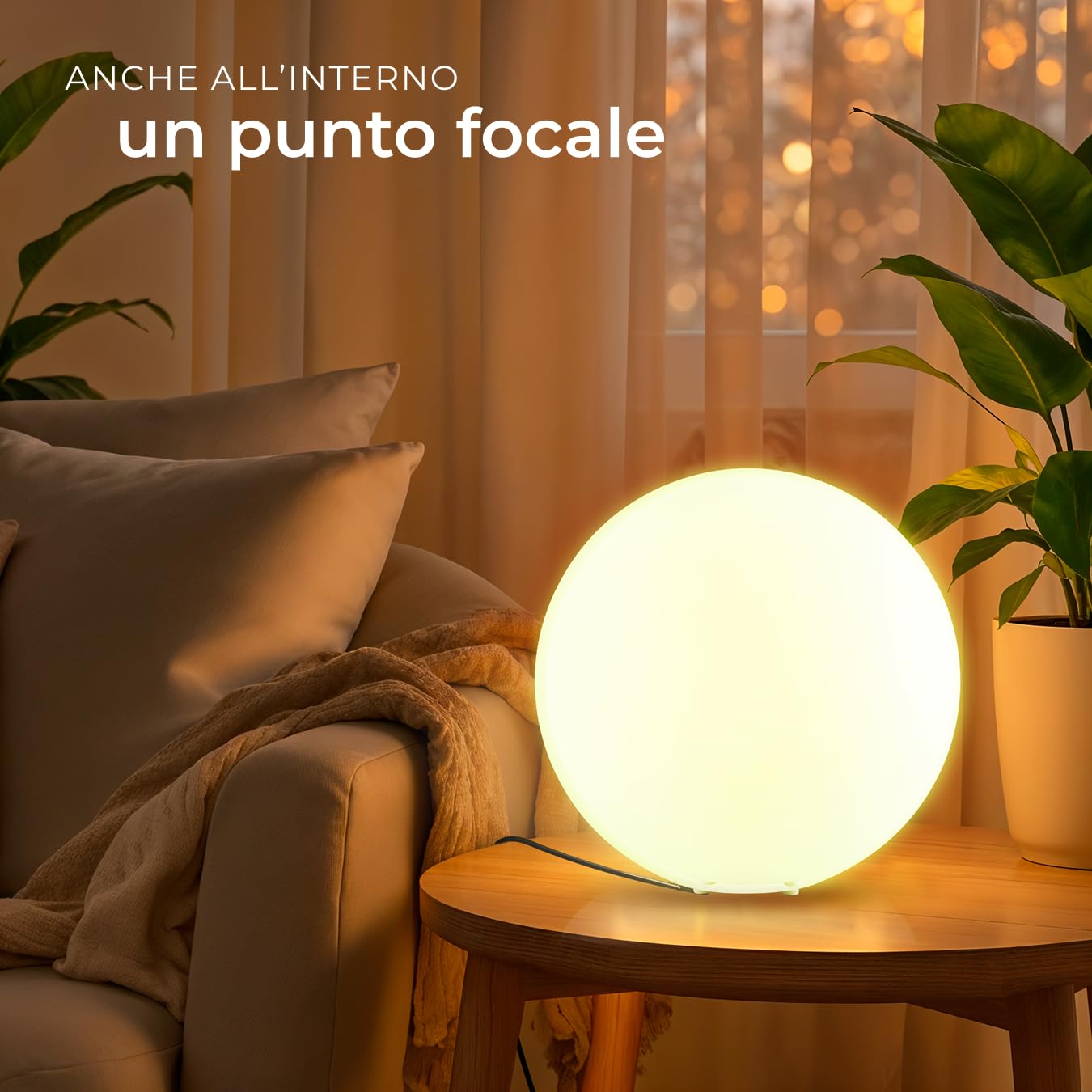 tectake® Lampada da terra Sfera LED, luce RGB