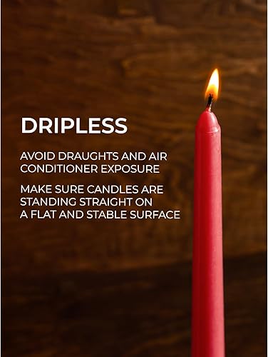 Miniatura 4 de Candwax - Velas cónicas de 12.0in, sin goteo, sin perfume, cera de parafina con mechas de algodón, 10 horas de combustión
