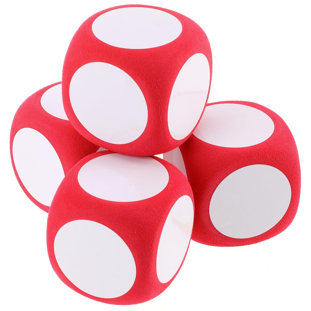 Gatuida Blank Foam Dice Set: 4pcs Soft Dice 6cm DIY Game Tools for Family Fun Noise Play for Parties Home and Classroom Activities