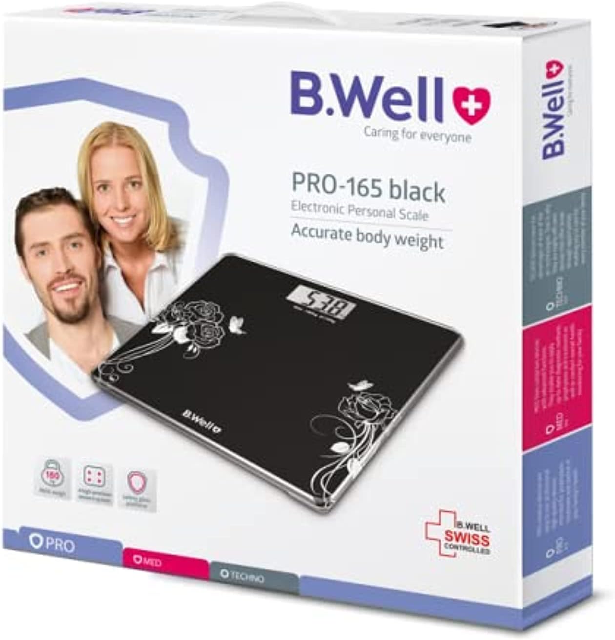 PRO-165 Electronic Personal Weighing Scale (Black)