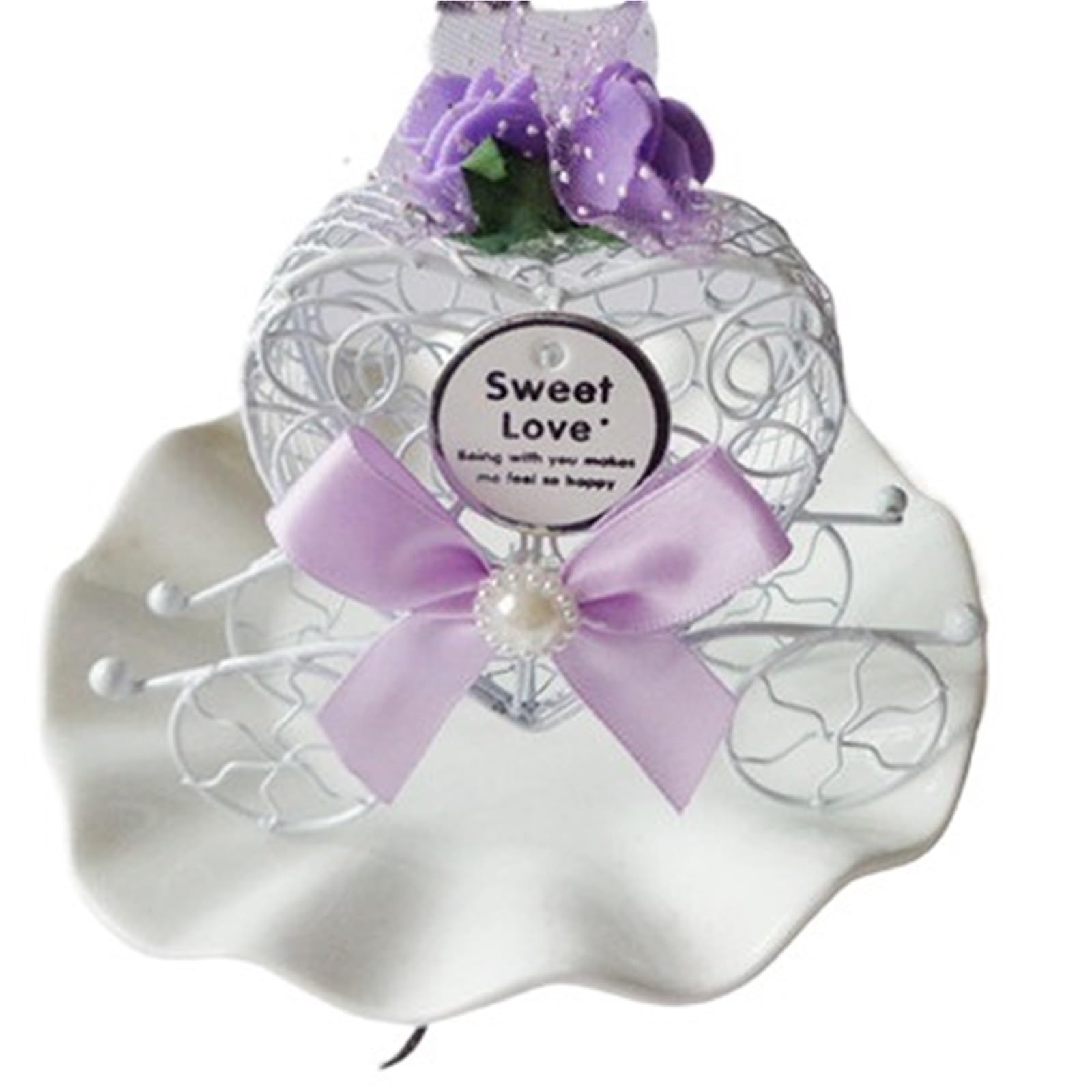 Boîte à bonbons carrosse violette PFMSAAF pour décoration de mariage | 30 pièces