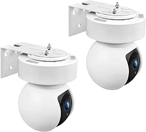 2 Pack Adhesive Metal Wall Mount Bracket Fits for Kasa Indoor Pan/Tilt Smart Security Camera(EC70), Kasa Camera Mount Effortless Installation with Adhesive Tape or Secure Screws to Suit your Needs