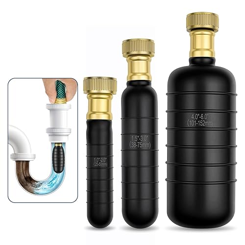 3 Pack Drain Bladder Kit, Rubber Drain Cleaning Bladder Fits