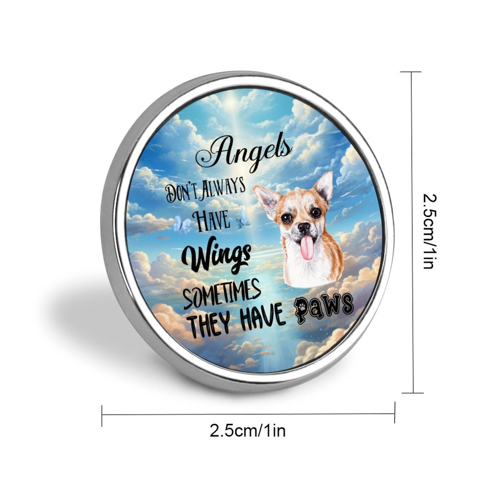 Emaille-Anstecknadeln mit Engelsflügeln, Hutnadeln, Loss of Loved Pins in Loving Memory Hund Tier Rucksack Pins Neuheit Hundebesitzer Geschenk Welpe Hund Anstecknadeln Geschenk für Rucksack Jacken