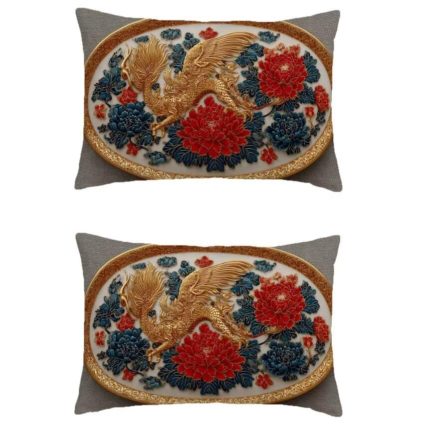 Housse de coussin 60x90cm rectangulaire lin étanche contre humidité