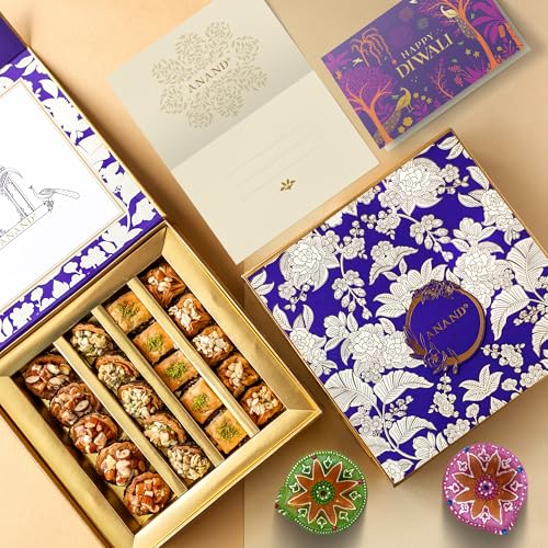 Image of Anand Sweets Royal Baklava Box for Diwali - a Turkish Delight (550g) | Exquisite Assorted Tart Gift pack or box | Infused with dry fruits, nuts, pure ghee | For Friends & Family | No preservatives