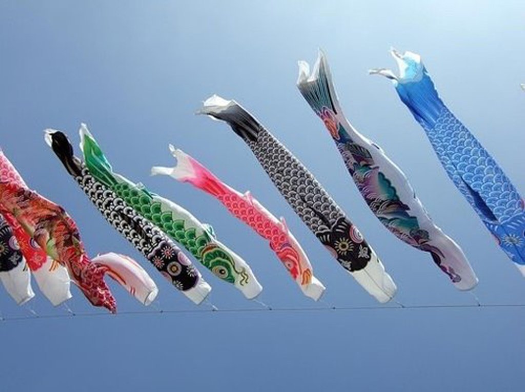 Drapeau Carpe Koinobori Japonais 70 Cm – Manche à Air Extérieur Imperméable, Décoration Jardin Ou Bateau Style Poisson Koï Noir, Résistant Au Vent